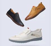 Men's Lightweight Anti-Slip Loafers Breathable Comfortable Flat Designer Rubber Sole Leather Casual Shoes