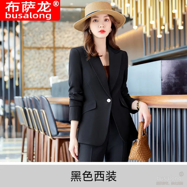 Red Professional Suit for Women2023Autumn Winter New High-end Elegant Socialite Casual Blazer Two-piece Set
