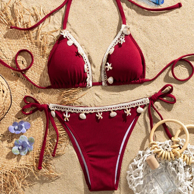 Sexy White Bikini Set Women&