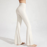 Women Naked High Waisted Waist Cinching Hip Lifting Elastic Bell Bottom Pants