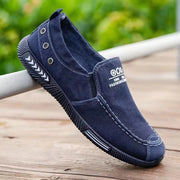 Men's Canvas Slip-On Casual Shoes Denim Breathable Driving Moccasin Soft Insole Lightweight Outdoor Sneakers