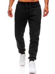 Unisex Long Fleece Sweatpants Soft Casual Sports Full-Length Autumn Winter Running Trousers M-3XL Drawstring Closure Comfortable Fit