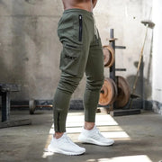 Summer Men's Slim Fit Sweatpants Pants Solid Color Elastic Waist Outdoor Running Training Casual Cargo Midweight Polyester
