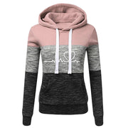 Women Tracksuit Printing Hooded Sweatshirt Sweatpant Color Block Versatile , Jogging Pullovers Sport Trousers Outfits S-3XL