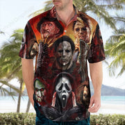 Men's Halloween Hawaiian Shirts Chucky Michael Myers 3d Print Shirts