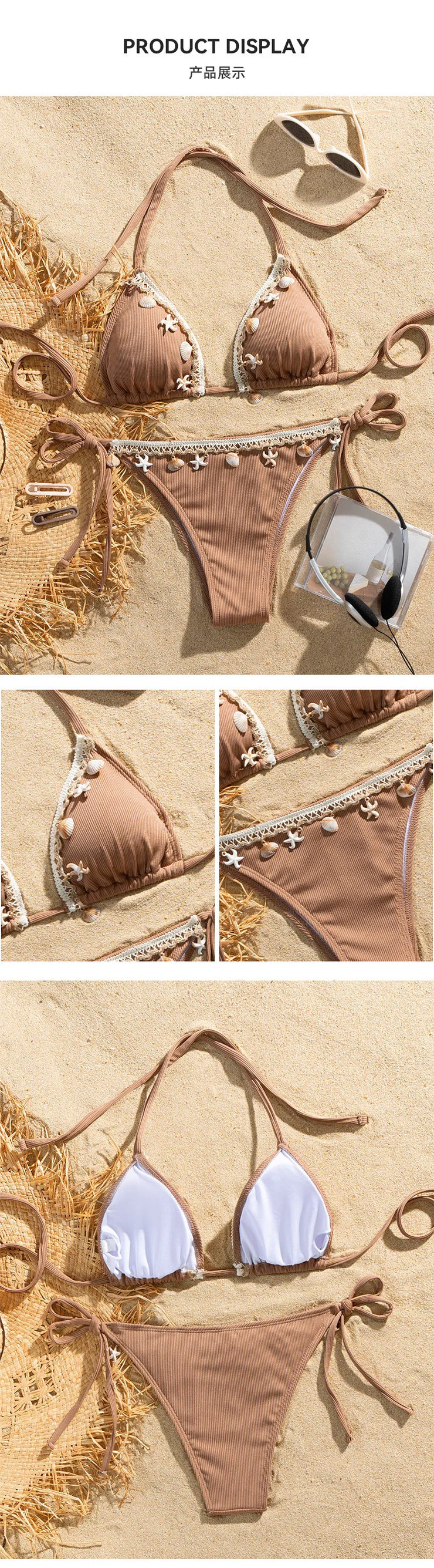 Sexy White Bikini Set Women&