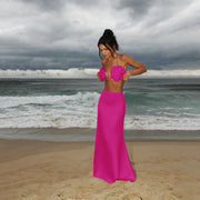 Women's Sexy Brazilian Bikini Swimsuit 3 Pcs Set with Skirt Bandage Eye-Catching A-Line Swimwear