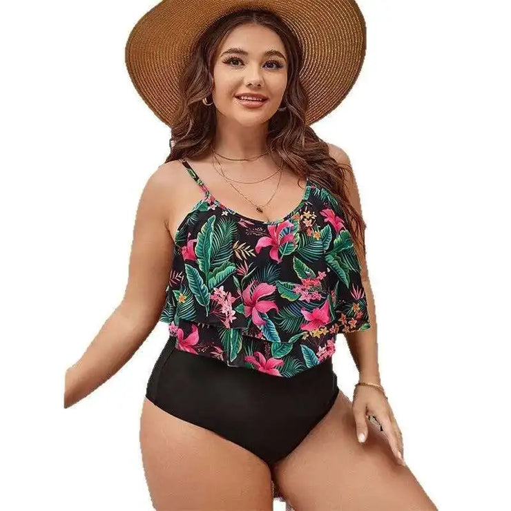 plus Size Split Swimsuit Women&
