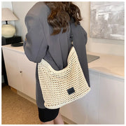 Women's Large Capacity Mesh Shoulder Bag Adjustable Strap Beach Summer Handbag