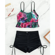 Summer Sexy Floral Print Tankini Set Women's Adjustable Strap Two-Piece Swimsuit Beach Swimwear Bathing Suits for Pool