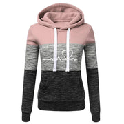 Women Tracksuit Printing Hooded Sweatshirt Sweatpant Color Block Versatile , Jogging Pullovers Sport Trousers Outfits S-3XL