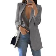 Women's Slim Fit Cardigan Blazer Casual Fashion European American Style Oversized Suit Coat V-Neck Polyester Cotton Jacket