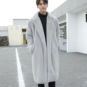 New imitation fox fur grass oversized plush men's coat, medium length autumn and winter