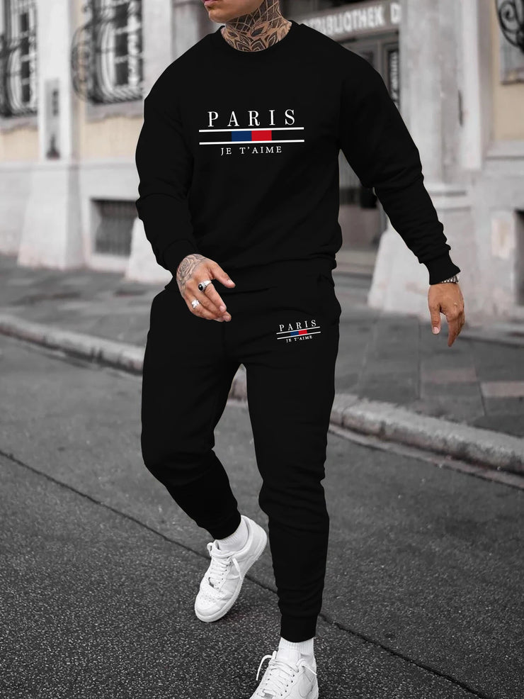 Trendy New Sweatshirt Sweatpants Set Men&