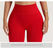 Women's High-Waist Yoga Leggings Quick Dry Breathable Sports Underwear Fitness Training Pants in Assorted Colors by NAQIYAYABEI