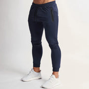 Men's Solid Color Fitness Trousers Spring Summer Casual Elastic Ankle-Length Pants Navy Blue Black Light Gray Brown