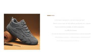 Men's Casual Sneakers Khaki Non-Slip Work Shoes Lace-Up Short Boots Loafers round Toe Microfiber Upper Rubber Outsole