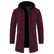 Men's Oversize Long Sleeve Sweatshirt Hooded Zipper Autumn Winter Warm Jacket Coat Casual Outdoor Knit Streetwear Top