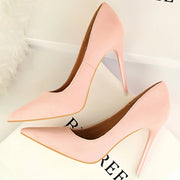 Women's Classic High Heels Pumps Super High Stiletto Office Shoes Fashion Large Size Grey Green Slip-On Pointed Toe