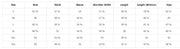 Men's summer casual cotton linen two-piece set size chart showing bust, waist, sleeve, shoulder width, length, and hips measurements.
