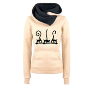 Women's Cute Cat Printing Hooded Outfits High Quality Versatile Sweatshirt Sweatpant Jogging Fitness Hot Sales Tracksuit