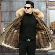 New imitation fox fur grass oversized plush men's coat, medium length autumn and winter Size 4XL