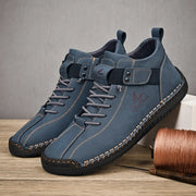 Handmade Breathable Leather Men's Casual Shoes Design Sneakers Ankle Boots with Rubber Outsole for Outdoor Comfort And Support