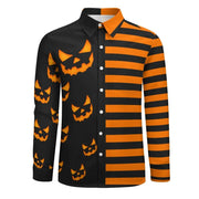 Men's Pumpkin Head Printed Shirt Trend Halloween