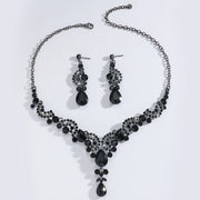 Women's Trendy Droplet Earrings with Necklace Jewelry Set