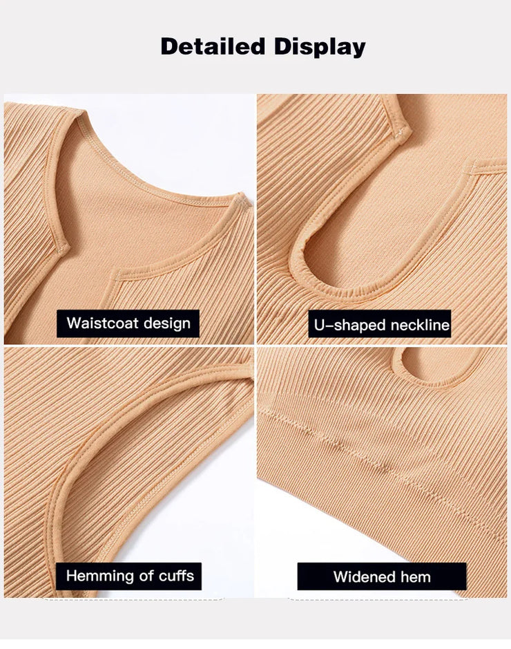 Seamless High-Waist Leggings Sports Bra Yoga Set Women&
