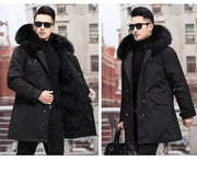 New imitation fox fur grass oversized plush men's coat, medium length autumn and winter Size 4XL