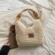 Women's Large Capacity Mesh Shoulder Bag Adjustable Strap Beach Summer Handbag