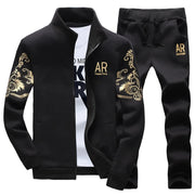 Men's Tracksuit Fleece Jacket and Sweatpants Warm