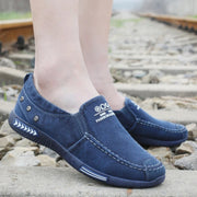 Men's Canvas Slip-On Casual Shoes Denim Breathable Driving Moccasin Soft Insole Lightweight Outdoor Sneakers