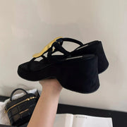 Women's High-Heeled Rubber Flip Flops Slippers Soft Platform Wedge Luxury Slides Comfortable Designer Fashion Hawaiian Style