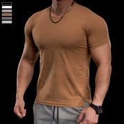 Men's Gym Fitness Training Clothing Men's High-elasticity Breathable Sports Tight Short-sleeved T-shirt, Running Sports