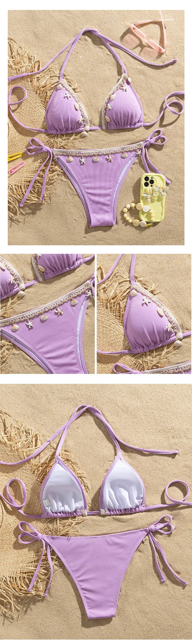 Sexy White Bikini Set Women&