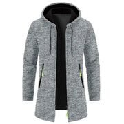 Men's Oversize Long Sleeve Sweatshirt Hooded Zipper Autumn Winter Warm Jacket Coat Casual Outdoor Knit Streetwear Top