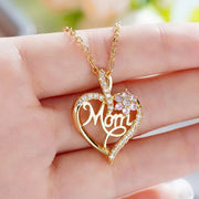 Necklace for Mom Luxury Trendy Craved Pendant Necklace Pink Flower Aesthetic Neck Accessories Love Jewelry