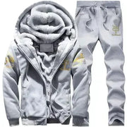 Winter Thick Men Sports Suit Tracksuit Hooded Sportswear