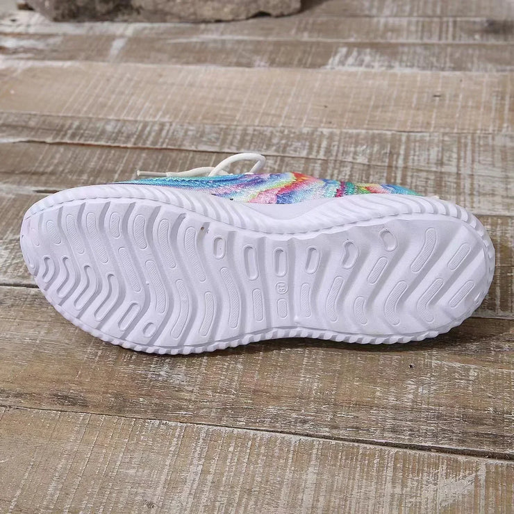Women Mix Color Mesh Knitted Sneakers Autumn Lightweight Breathable Soft Sole Running Shoes Woman Slip on Flats Sock Shoes
