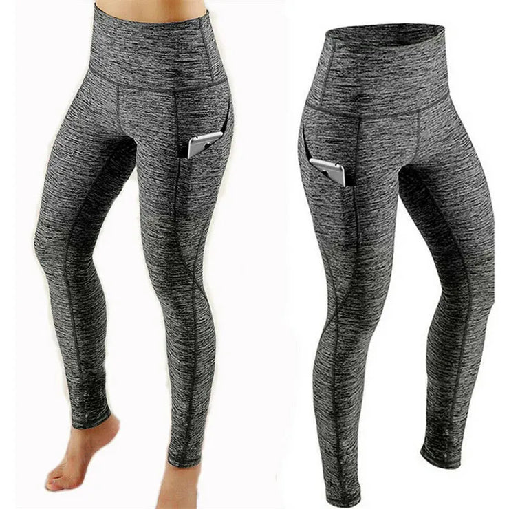 Women Solid Color Pants Yoga High Waist Pants