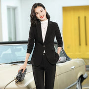 Women's 2 Piece Suit Office Lady OL Beige Pink Khaki Apricot Coffee Black Blue S-5XL Pant Set with Jacket Blazer And Trousers