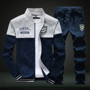 Men's Tracksuit Fleece Jacket and Sweatpants Warm