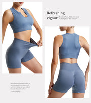 Seamless High-Waist Leggings Sports Bra Yoga Set Women's Gym Workout Clothes Eye-Catching Female Tracksuit for Various Activities