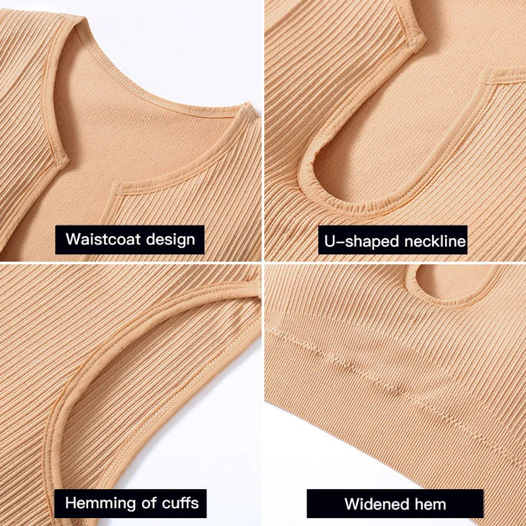 Seamless High-Waist Leggings Sports Bra Yoga Set Women&