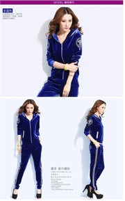 Women Tracksuit , Sportswear Zipper Hoodies Jacket+Pants Jogging Suit