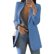 Women's Slim Fit Cardigan Blazer Casual Fashion European American Style Oversized Suit Coat V-Neck Polyester Cotton Jacket
