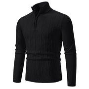 Eye-Catching Men's Turtleneck Sweater Warm Zipper Collar Slim Fit Micro Elastic Pullover for Fashionable Harajuku Style