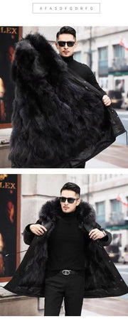 New imitation fox fur grass oversized plush men's coat, medium length autumn and winter Size XL